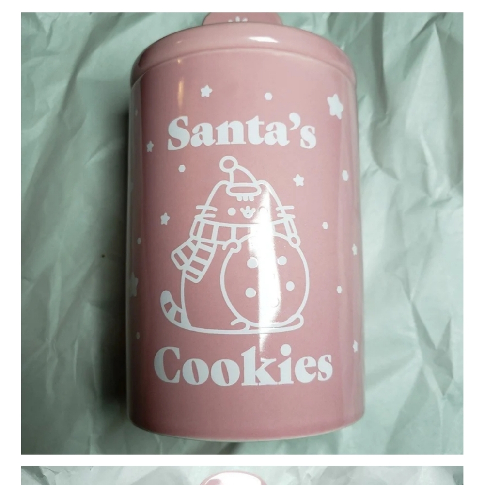Pink Santa's Cookies Jar